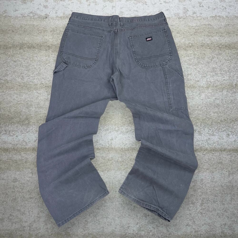 Vintage 90s Dickies Carpenter Pants 36x32 Baggy Smoke Grey Canvas Dungarees